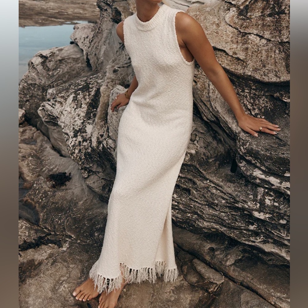 Beautiful maxi dress with fringe bottom